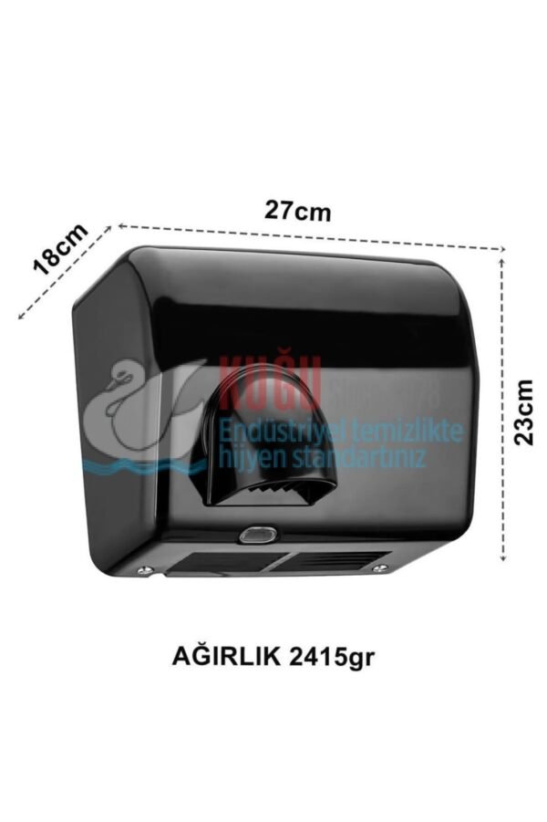 5382 2500W Siyah Renk Fotoselli Sensörlü El Ve Yüz Kurutma Cihazı Makinası (2 YIL GARANTİLİ) - Görsel 2
