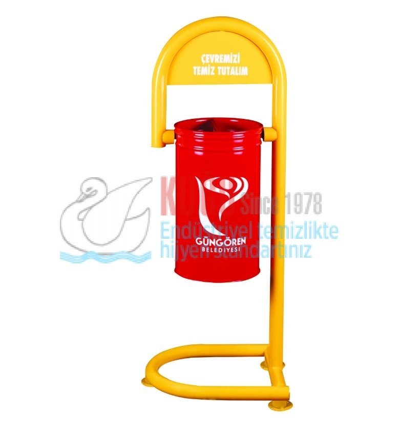 3008-3.jpg 3008 Baston Tipi Seyyar Elektrostatik Toz Fırın Boyalı Dış Mekan Çöp Kovası - Görsel 1