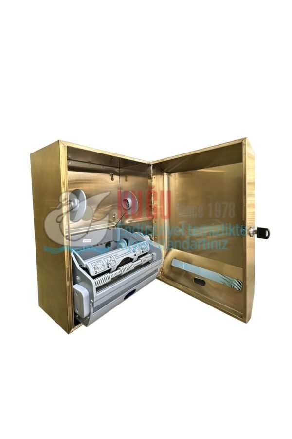 8025-G Gold Altın Renk Pvd Kaplama 304 KALİTE PASLANMAZ ÇELİK FOTOSELLİ HAREKETLİ Elektrikli ve Pilli SENSÖRLÜ 21 CM KAĞIT HAVLU MAKİNESİ - Görsel 4