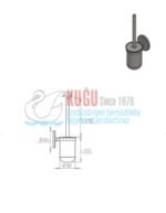 9090 304 S.S. Paslanmaz Çelik Duvara Monte Akrobat Krom WC Tuvalet Fırçası - Görsel 3