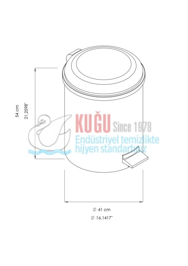 KGD-20112W-40 40 LİTRE BEYAZ RENK PLASTİK PEDALLI ÇÖP KOVASI - Görsel 2