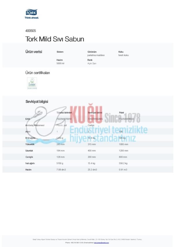 KT-400505 Tork Mild Sıvı Sabun 5 LT - Görsel 4
