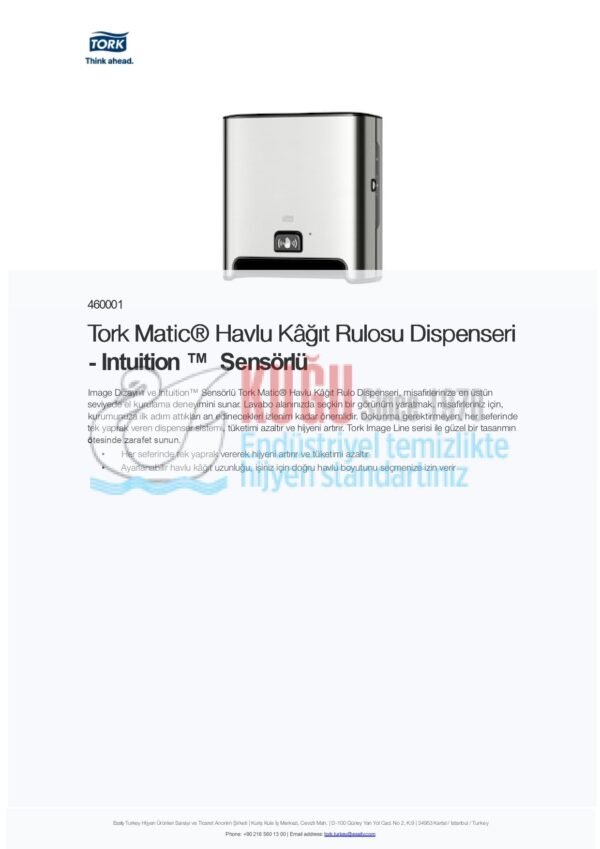 KT-460001 Sensörlü Tork Matic®  H1 Sistem Paslanmaz Çelik Metal Haraketli Havlu Dispenseri - Görsel 8