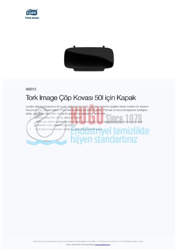 KT-460015 Tork Image Çöp Kovası 50l için Kapak - Görsel 3