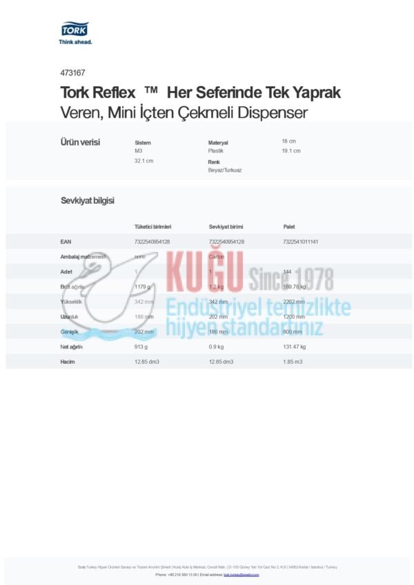 KT-473167 Tork Reflex ™ Her Seferinde Tek Yaprak Veren, Mini İçten Çekmeli Dispenser - Görsel 6