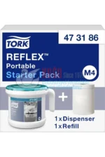 KT-473186 Tork Reflex™ Portable İçten Çekmeli Çekmeli Havlu Başlangıç Paketi (Dispenser Sistemi + 1 Adet Içten Çekmeli Rulo Havlu)