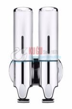 8054 Çiftli 500x2 1000 Ml Hazneli T Çekmeli 304 Kalite Paslanmaz Çelik Sıvı Sabun Şampuan Duş Jeli Dispanseri Aparatı - Görsel 6