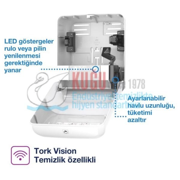 KT-551100 Sensörlü Tork Matic® H1 Sistem Beyaz Hareketli Havlu Dispenseri - Görsel 11