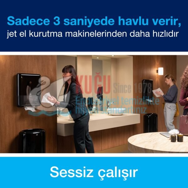 KT-552558 Tork PeakServe® H5 Sistem Mini Continuous™ Kağıt Havlu Dispenseri Siyah - Görsel 7