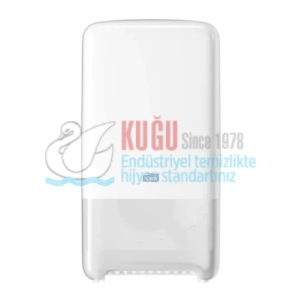 KT-557500 Tork Beyaz T6 Sistem İkiz Yedek Bekletmeli Çift Rulo Orta Boy WC Tuvalet Kâğıdı Dispenseri - Görsel 1