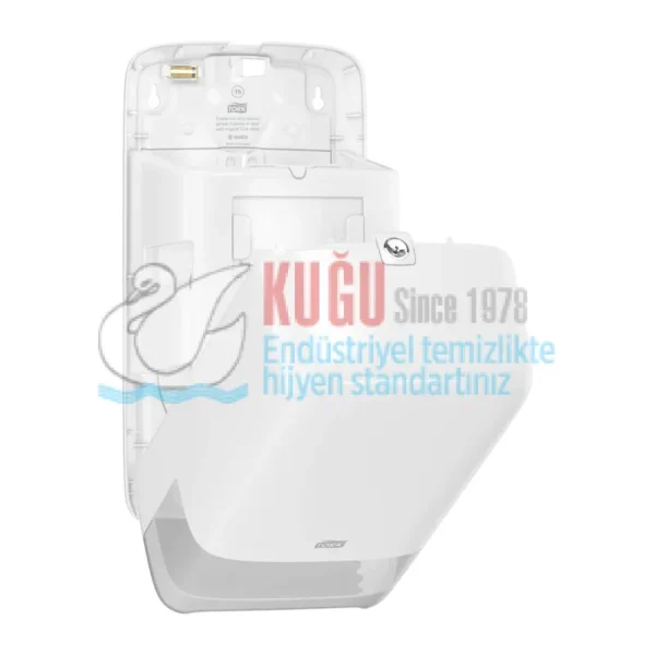 KT-557500 Tork Beyaz T6 Sistem İkiz Yedek Bekletmeli Çift Rulo Orta Boy WC Tuvalet Kâğıdı Dispenseri - Görsel 3
