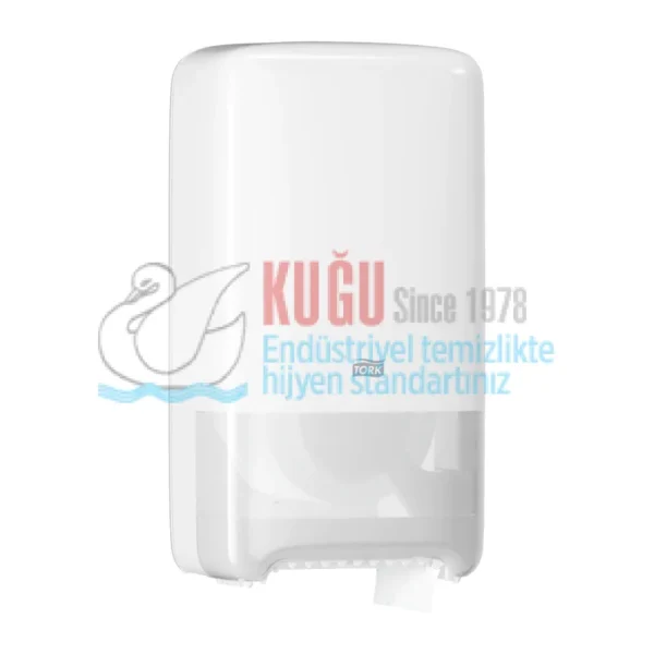 KT-557500 Tork Beyaz T6 Sistem İkiz Yedek Bekletmeli Çift Rulo Orta Boy WC Tuvalet Kâğıdı Dispenseri - Görsel 4