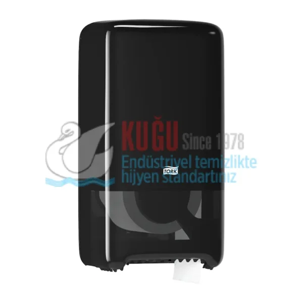 KT-557508 Tork Siyah T6 Sistem İkiz Yedek Bekletmeli Çift Rulo Orta Boy WC Tuvalet Kâğıdı Dispenseri - Görsel 2
