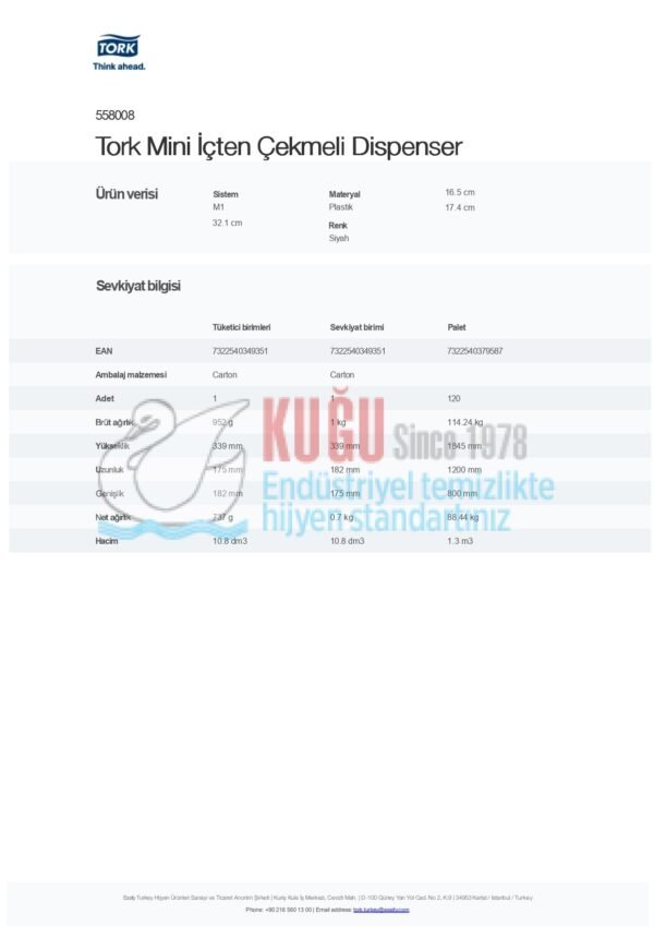 KT-558008 Siyah Tork Mini İçten Çekmeli Dispenser - Görsel 6