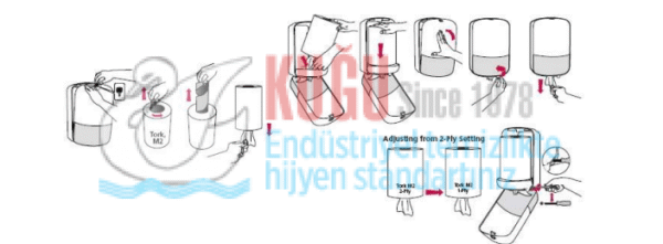 KT-559000 Tork M2 Sistem Beyaz İçten Çekmeli Havlu Dispenser - Görsel 13