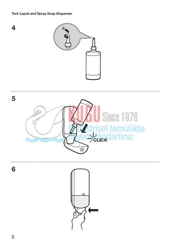 560000-5.png KT-560000 Tork S1 Sistem 1 Litre Beyaz Renk Sıvı Sabun Dispenseri - Görsel 19