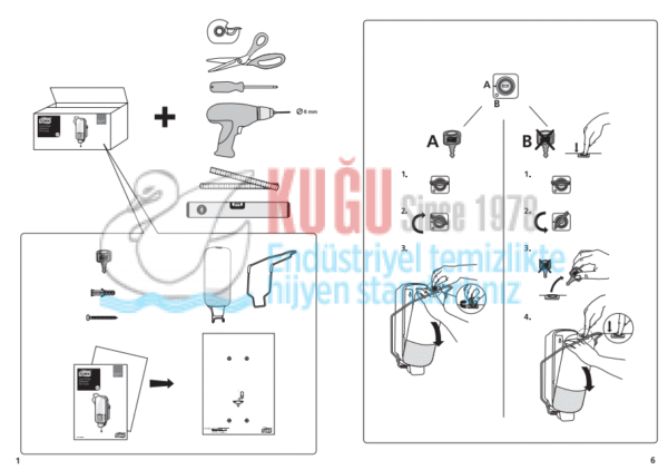 KT-560100 Tork Beyaz S1 Sistem Sıvı Sabun Dispenseri - Manivela Kollu - Görsel 7