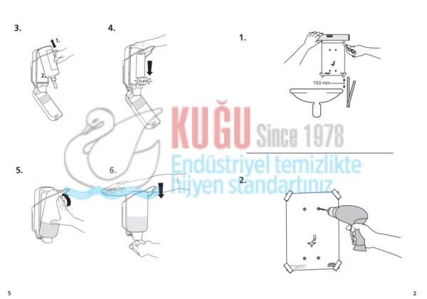 KT-560100 Tork Beyaz S1 Sistem Sıvı Sabun Dispenseri - Manivela Kollu - Görsel 8