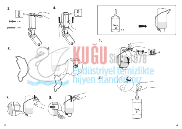KT-560108 Tork Siyah S1 Sistem Manivela Kollu Sıvı Sabun ve Duş Kremi Dispenseri - Görsel 9