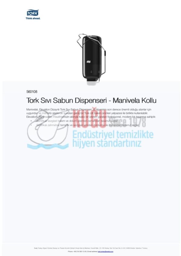 KT-560108 Tork Siyah S1 Sistem Manivela Kollu Sıvı Sabun ve Duş Kremi Dispenseri - Görsel 5