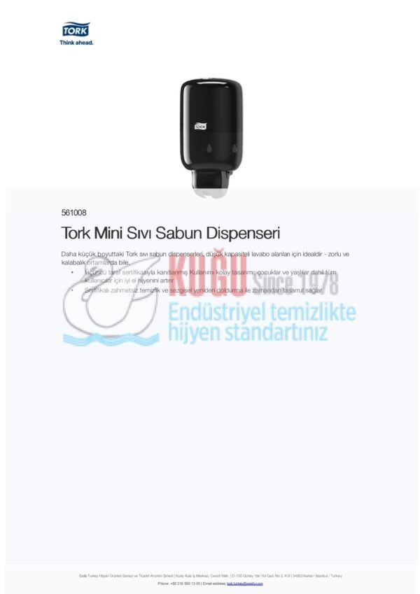 KT-561008 Tork Siyah Mini 475 ML S2 Sistem Sıvı Sabun ve Duş Kremi Dispenseri - Görsel 12