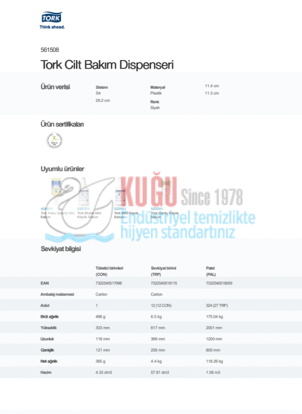 KT-561508 Tork S4 Sistem Siyah 1 Litre Cilt Bakım ve Köpük Sabun Dispenseri - Görsel 11