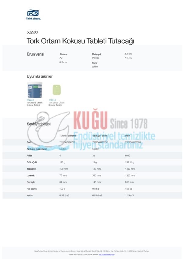 KT-562500 Tork Ortam Kokusu Tableti Tutacağı - Görsel 3