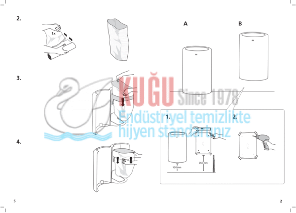 KT-563000 Tork Beyaz B1 Sistem 50 LT Çöp Kovası - Görsel 11