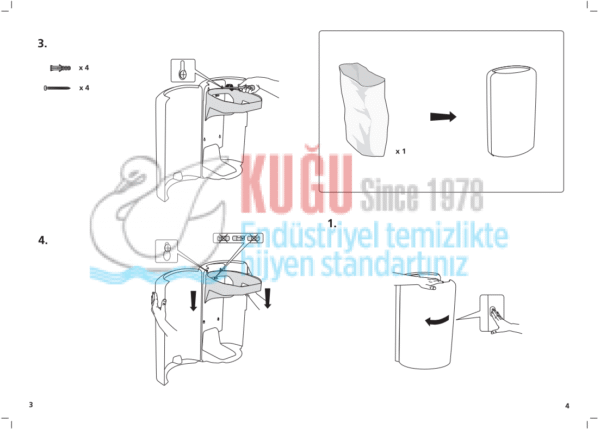 KT-563000 Tork Beyaz B1 Sistem 50 LT Çöp Kovası - Görsel 9