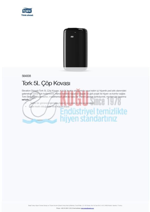 KT-564008 Tork Siyah Mini B3 Sistem 5L Çöp Kovası - Görsel 5