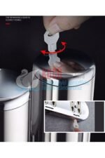 8055 Üçlü 1500 Ml 304 S.S. Paslanmaz Çelik Üstten Doldurmalı Hazneli Sıvı Sabun Şampuan Duş Jeli Dispenser Aparatı - Görsel 5