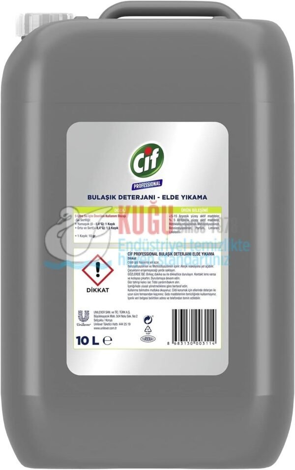 68686178 Cif Professional Elde Yıkama Bulaşık Deterjanı 10L (Koli İçi 2 Adet) - Görsel 3