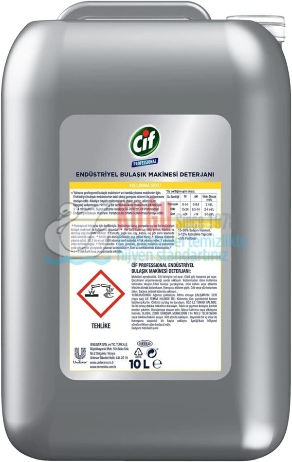 69654160 Cif Professional Endüstriyel Bulaşık Makinası Deterjanı 10 L - Görsel 9