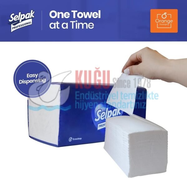 7907035 SELPAK PROFESSIONAL PREMIUM KAĞIT V KATLI HAVLU 150 Lİ (KOLİ=150 Lİ x 15 PK ) - Görsel 3