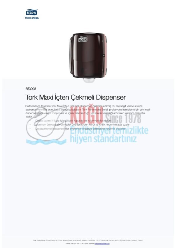 KT-653008 Tork Maxi İçten Çekmeli Dispenser - Görsel 5