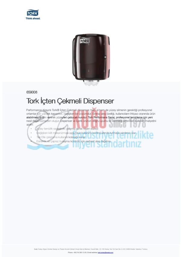 KT-659008 Siyah Tork İçten Çekmeli Dispenser - Görsel 5