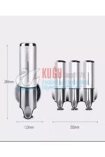 8055 Üçlü 1500 Ml 304 S.S. Paslanmaz Çelik Üstten Doldurmalı Hazneli Sıvı Sabun Şampuan Duş Jeli Dispenser Aparatı - Görsel 6