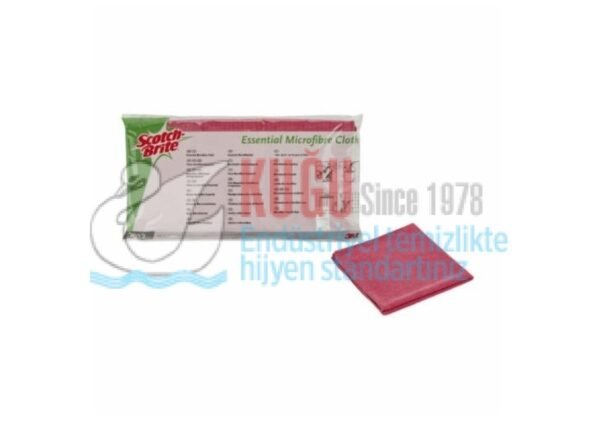7100087657 3M™ Scotch-Brite™ SB 2012 Kırmızı Renk Mikrofiber Bez  (1 Paket 10 Adet-1 Koli 50 Adet) - Görsel 2