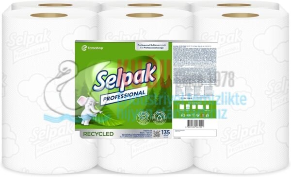 7907034 Selpak Professional Recycled Sensörlü 21 Cm Hareketli Makine Havlusu - (1 Rulo 135 metre, Koli İçi 6 Rulo) - Görsel 3