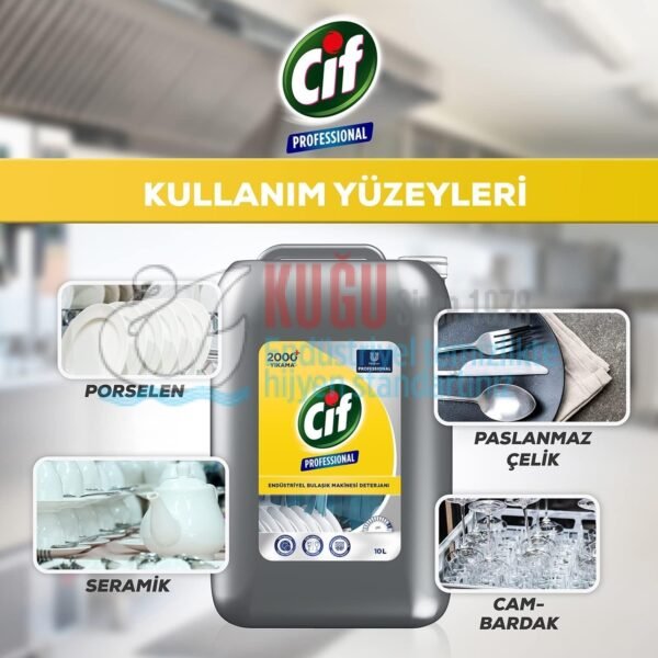 69654160 Cif Professional Endüstriyel Bulaşık Makinası Deterjanı 10 L - Görsel 6