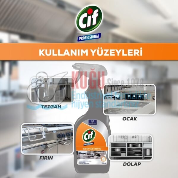 68686180 Cif Profesyonel Güçlü Yağ Çözücü Sprey 750 ml - Görsel 8