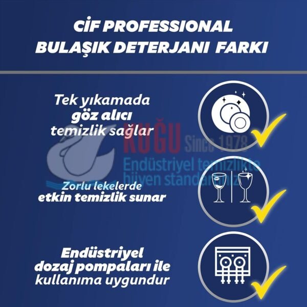 69654160 Cif Professional Endüstriyel Bulaşık Makinası Deterjanı 10 L - Görsel 3