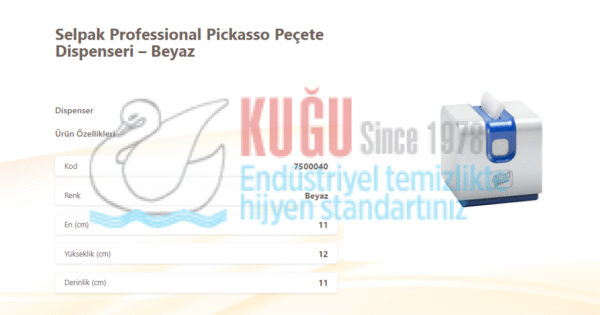 KGE-7500040 Selpak Professional Beyaz Pickasso Peçete Dispenseri - Görsel 2