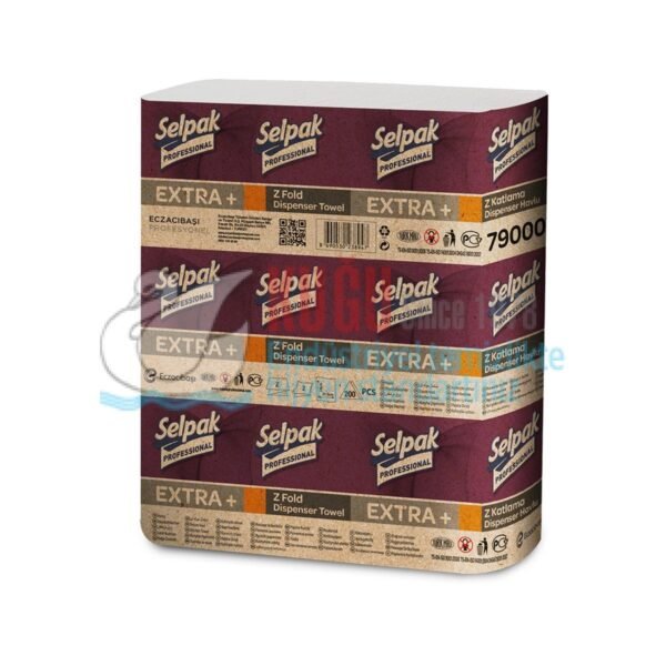 KGE-7900077  Selpak Professional Extra Z-Katlı 200’lü 12 Paket 2.400 Adet Dispenser Havlu Plus - Görsel 1
