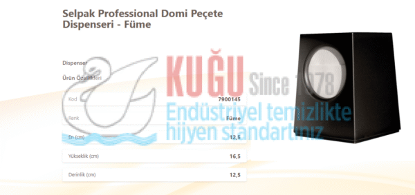 KGE-7900145 Selpak Professional Füme Domi Plastik Peçete Dispenseri - Görsel 2