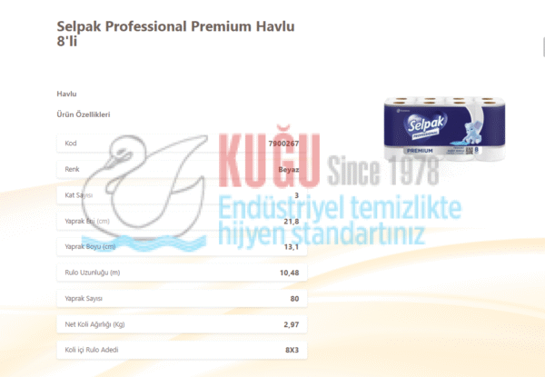 KGE-7900267 Selpak Professional Premium Havlu 8'Li 3 Paket 24 Adet - Görsel 2