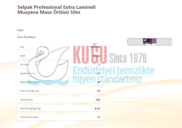 KGE-7901760  Selpak Professional Lamineli Muayene Masa Örtüsü 100'lü 12 Rulo - Görsel 2