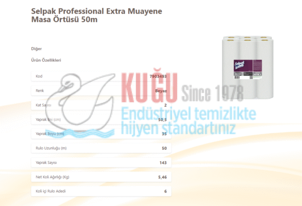 KGE-7903493 Selpak Professional Muayene Masa Örtüsü (1 Rulo 50 MT- Koli İçi 6 Rulo) - Görsel 4