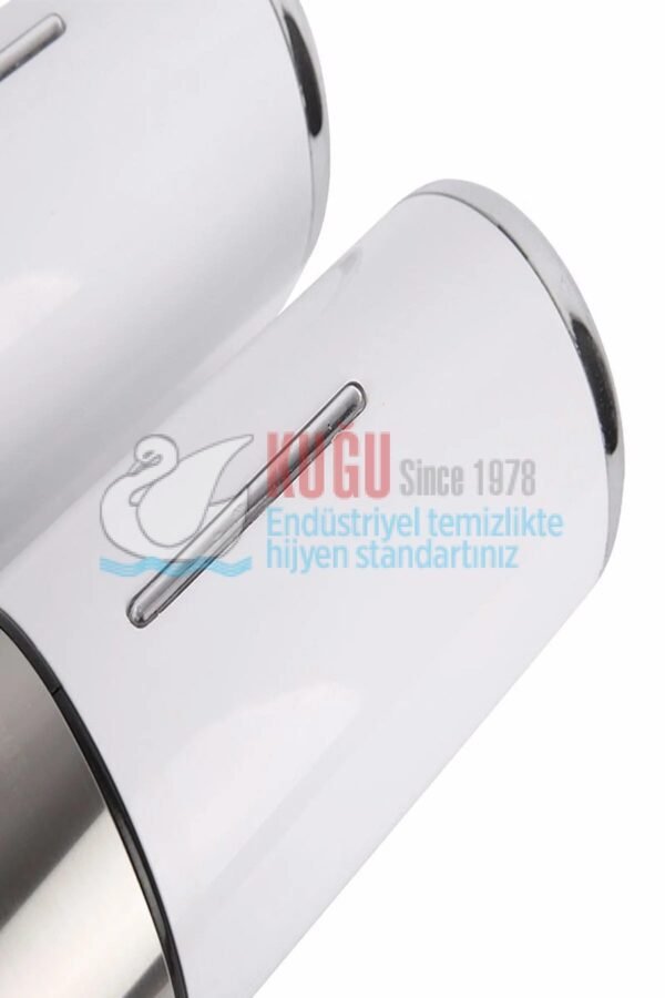8054-W Beyaz Renk Ikili 1000 Ml T Çekmeli Sıvı Sabun Şampuan Duş Jeli Banyo Ve Mutfak Aparatı - Görsel 3