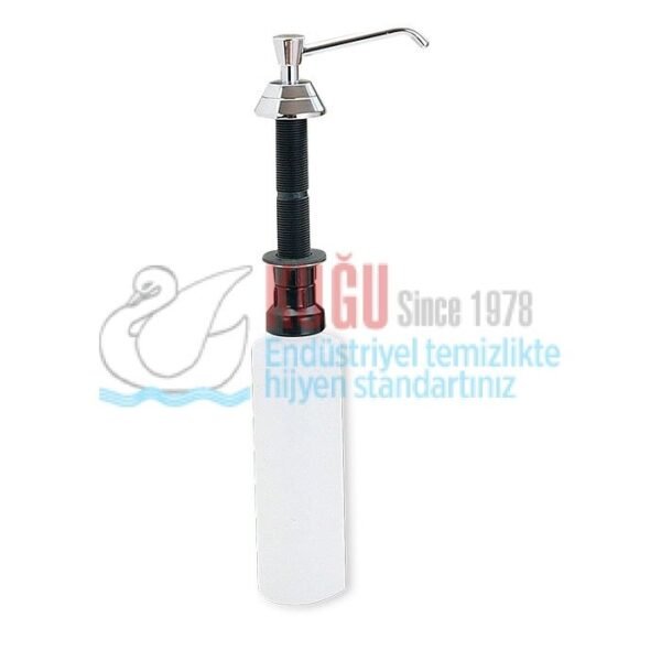 8098 Ankastre Tezgaha Gömme 304 S.S. Paslanmaz Çelik 500 ML İç Hacimli 15 Cm Gaga Uzunluğunda Sıvı Sabun Dispenseri - Görsel 1